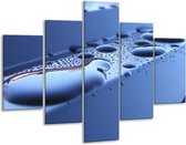 Gouttes de peinture sur verre | Bleu blanc | 100x70cm 5Liège | Tirage photo sur verre |  F000433