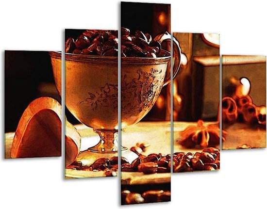 Peinture sur verre Café | Marron, jaune | 100x70cm 5Liège | Tirage photo sur verre |  F004653