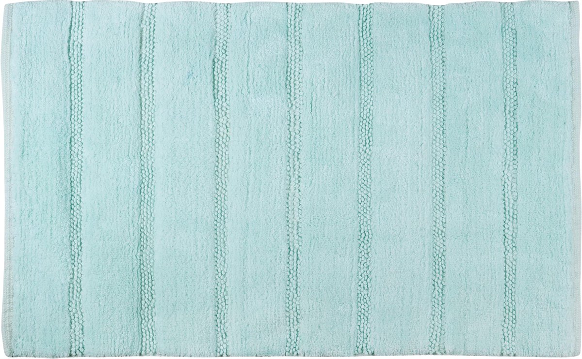 Differnz Stripes badmat geschikt voor vloerverwarming - 100% katoen - Lichtblauw - 45 x 75 cm