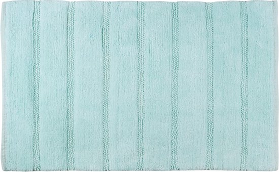 Differnz Stripes badmat geschikt voor vloerverwarming – 100% katoen – Lichtblauw – 45 x 75 cm