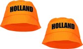 4x stuks Holland supporter vissershoedje - oranje - Koningsdag en EK / WK fans - Nederland hoedje