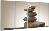 GroepArt - Glasschilderij - Steden - Sepia - 160x80cm 4Luik - Foto Op Glas - Geen Acrylglas Schilderij - 6000+ Glasschilderijen Collectie - Wanddecoratie