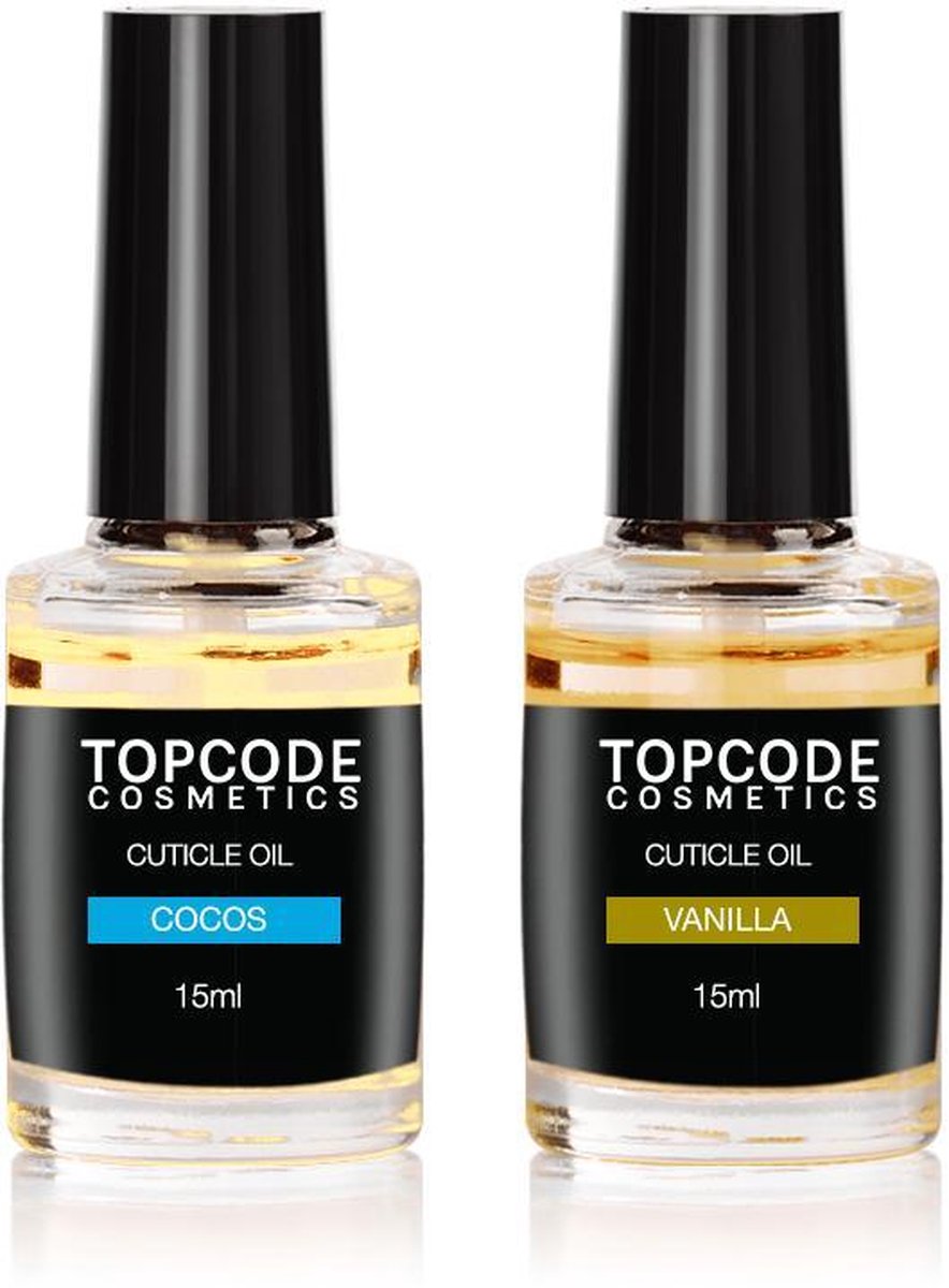 Goedkoopste TOPCODE Cosmetics - 2x Nagelriemolie - cocos - vanille - 15ml - Cuticle oil