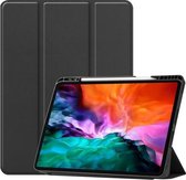 Horizontale flip honingraat TPU + PU lederen tas met drievoudige houder & slaap- / wekfunctie & pen-sleuf voor iPad Pro 12.9 (2021) (zwart)