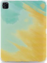 Schokbestendig IMD + TPU aquarel beschermhoes voor iPad 10.2 / iPad Pro 10.5 (geel)