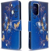 Voor Galaxy S20 Ultra Gekleurd Tekening Patroon Horizontale Flip Leren Case met Houder & Kaartsleuven & Portemonnee (Paarse Vlinder)