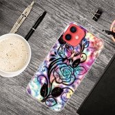 Schokbestendig geverfd transparant TPU-beschermhoesje voor iPhone 12/12 Pro (Starry Rose)