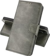 Zakelijke Book Case Telefoonhoesje Geschikt voor de Samsung Galaxy A22 4G - Portemonnee Hoesje - Pasjeshouder Wallet Case - Donker Groen