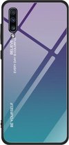 Voor Galaxy A70 Gradient Color Glass Case (paars)