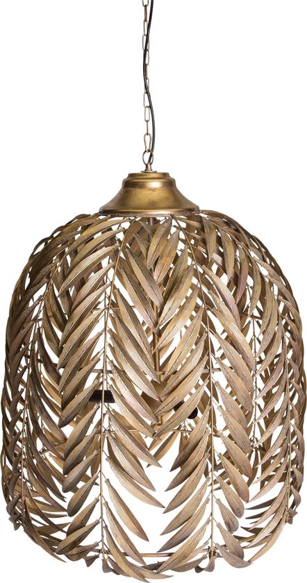 PTMD Mea Gold suspension en métal avec motif feuille de palmier longue