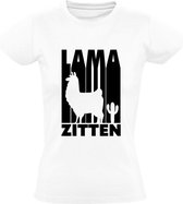Lama Zitten Dames t-shirt | laat maar zitten | schijt aan | boeiend | Wit