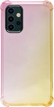 - ADEL Siliconen Back Cover Softcase Hoesje Geschikt voor Samsung Galaxy A32 - Kleurovergang Roze Geel