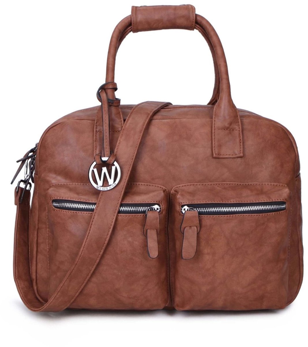Wimona Alessia Two 1107 Schoudertas / Laptoptas - 15,4 inch - Cognac