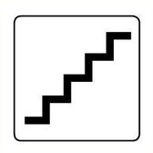 Trap sticker, wit zwart 200 x 200 mm