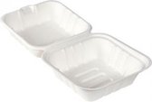 Bagasse Scharnierbakje 162x152x80mm Wit (200 st.)