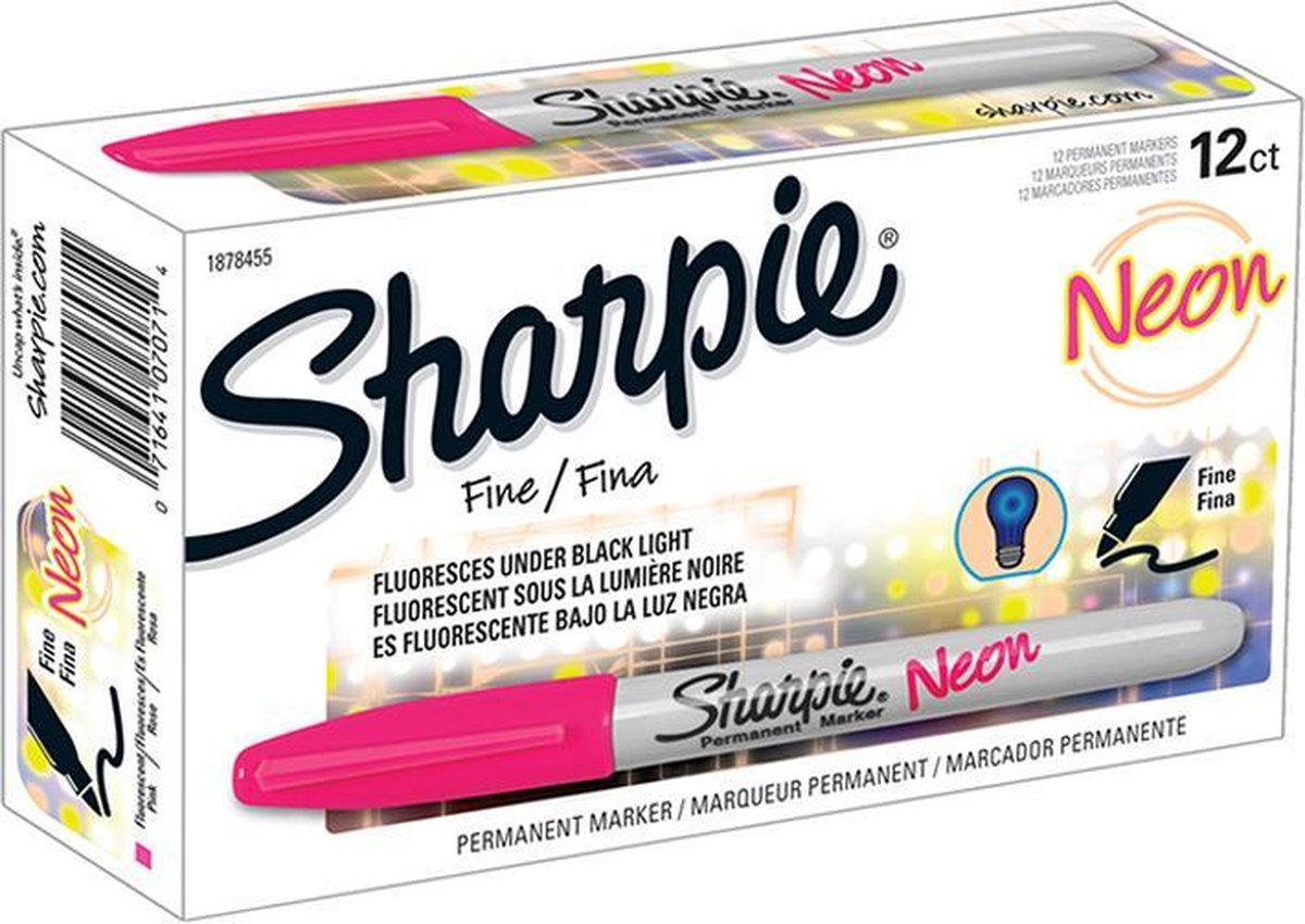 Sharpie permanent marker Neon Roze set van 12 stuks