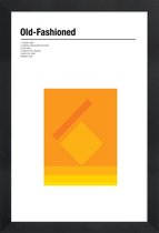 JUNIQE - Poster in houten lijst Old Fashioned - minimalistisch -40x60