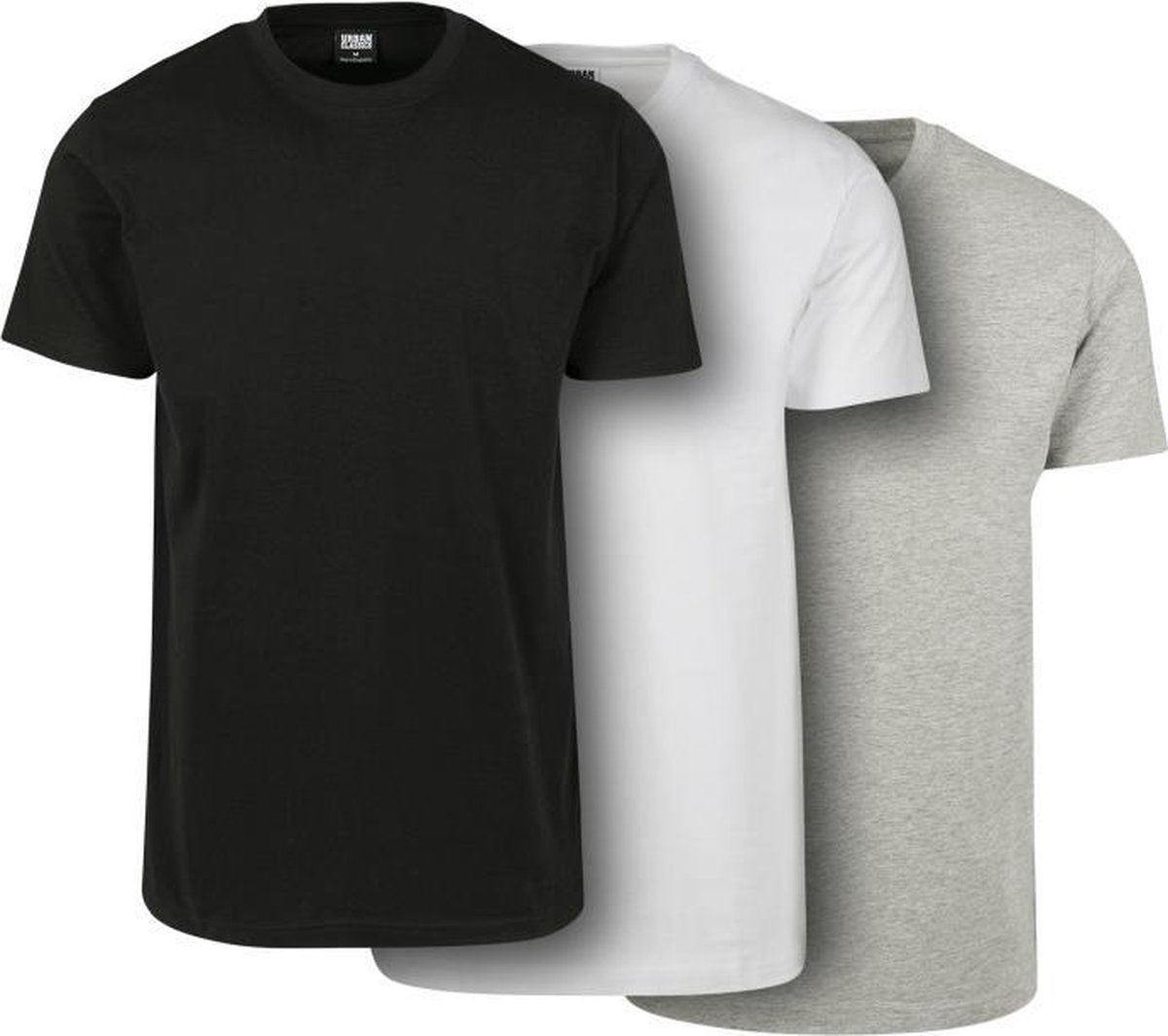 Urban Classics Basic Tee 3-Pack Heren T-shirt / 5XL Zwart