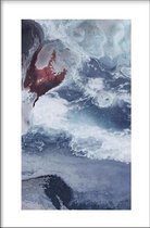 Walljar - Ocean Waves - Muurdecoratie - Poster met lijst