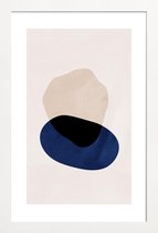 JUNIQE - Poster met houten lijst Compatibility -13x18 /Blauw & Ivoor