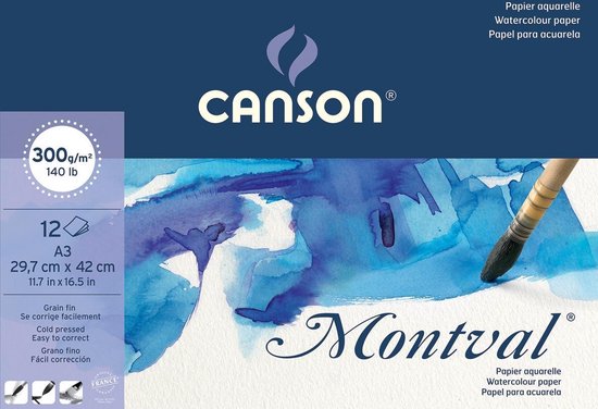Canson 1557 teken- en schetspapier spiraal blok verticaal - fijne korrel - 180 grams - 30 vellen - A5 | Be Creative Shop