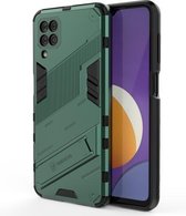 Voor Samsung Galaxy M12 Punk Armor 2 in 1 PC + TPU schokbestendig hoesje met onzichtbare houder (groen)