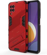 Voor Samsung Galaxy M12 Punk Armor 2 in 1 PC + TPU schokbestendig hoesje met onzichtbare houder (rood)