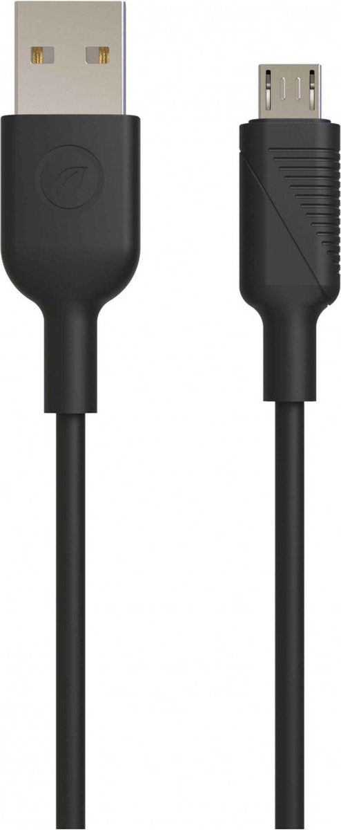 Muvit, 1,2 m Micro USB naar USB 2.0 2.4A oplaad- en synchronisatiekabel, Zwart