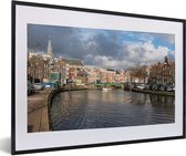 Fotolijst incl. Poster - Gracht - Water - Haarlem - 60x40 cm - Posterlijst