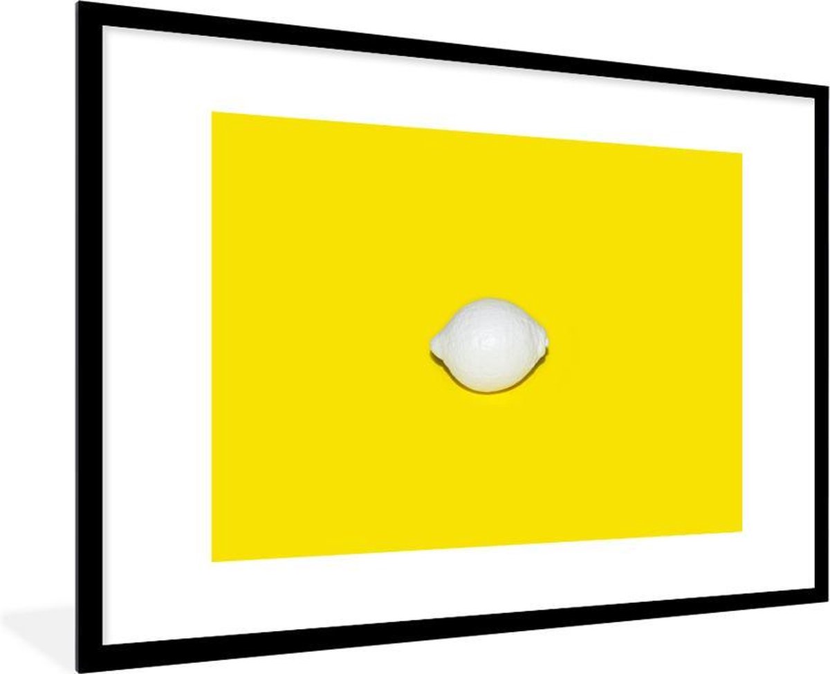 wereld verschijnen Indica Fotolijst incl. Poster - Witte citroen op een gele achtergrond - 90x60 cm -  Posterlijst | bol.com