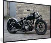 Fotolijst incl. Poster - Zijaanzicht van een antieke motorfiets - 60x40 cm - Posterlijst