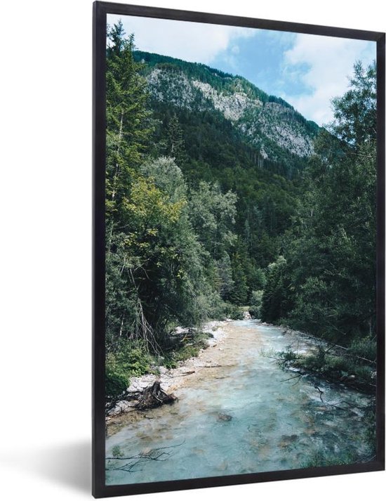 Woeste Rivier Fotolijst incl. Poster - De woeste Soca Rivier in de Tolmin kloof in ...