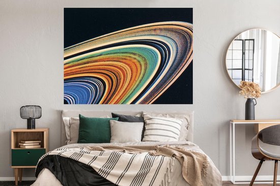 Poster Les anneaux de Saturne 160x120 cm - Tirage photo sur Poster (décoration murale salon / chambre) XXL / Groot format!