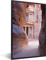 Fotolijst incl. Poster - Petra tussen de rotsen van Jordanie - 60x90 cm - Posterlijst