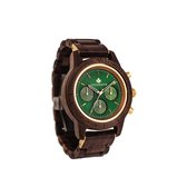De officiële WoodWatch | Emerald Gold | Houten horloge heren