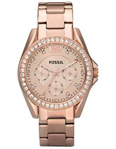 FOSSIL Fossil - Riley - Dames - Horloge - 38 mm - Rosékleurig