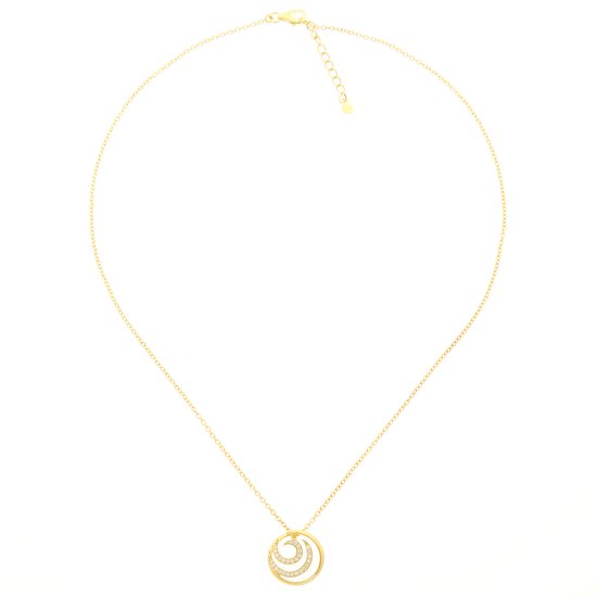 Orphelia Silver 925 Zh-7084; 2 Pendentif Rond Or Zirc