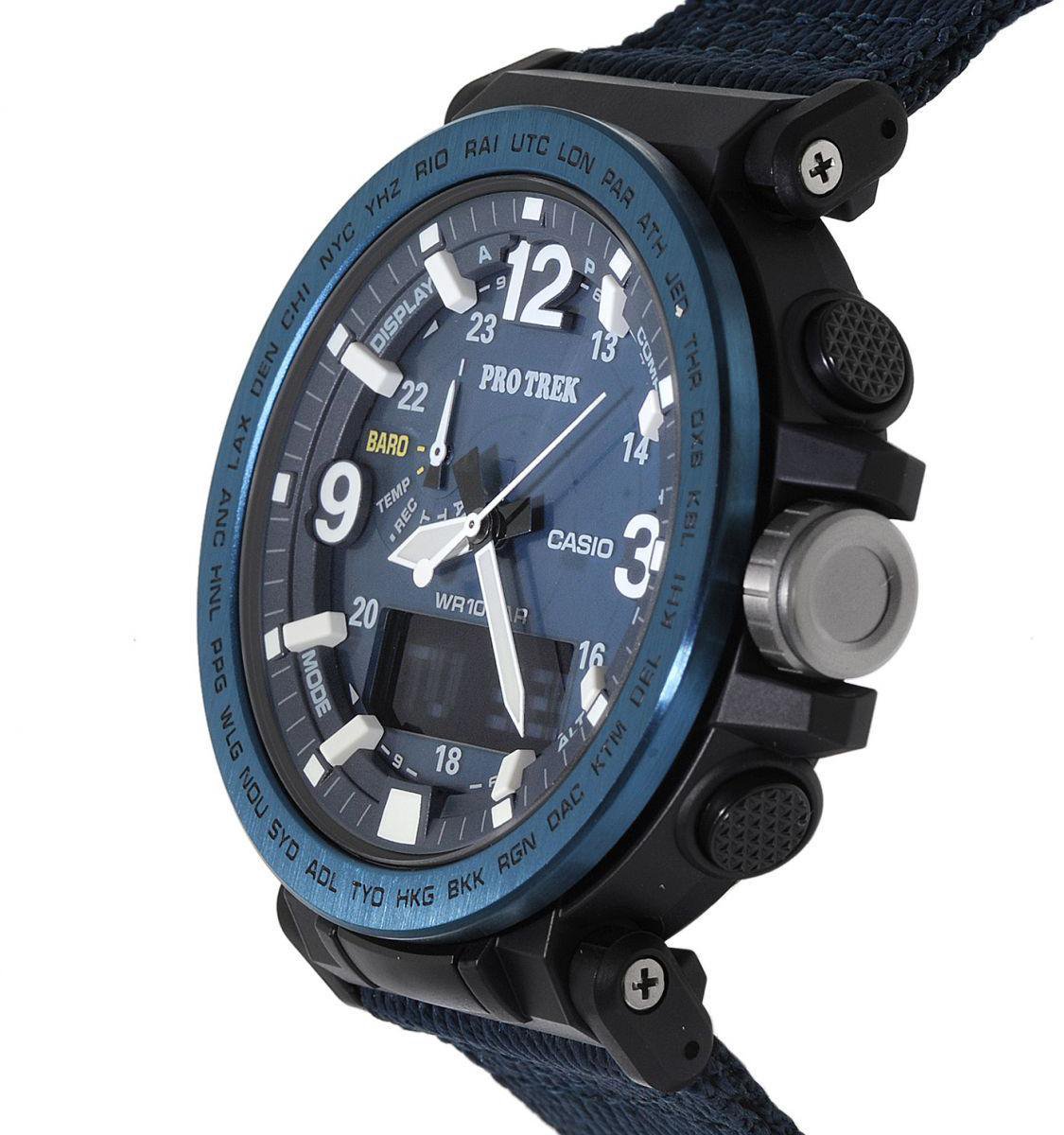 Casio Pro Trek PRG-600YB-2ER Horloge - Textiel - Blauw - Ø 45 mm | bol.com