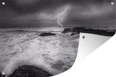 Muurdecoratie Storm op zee fotoprint - 180x120 cm - Tuinposter - Tuindoek - Buitenposter