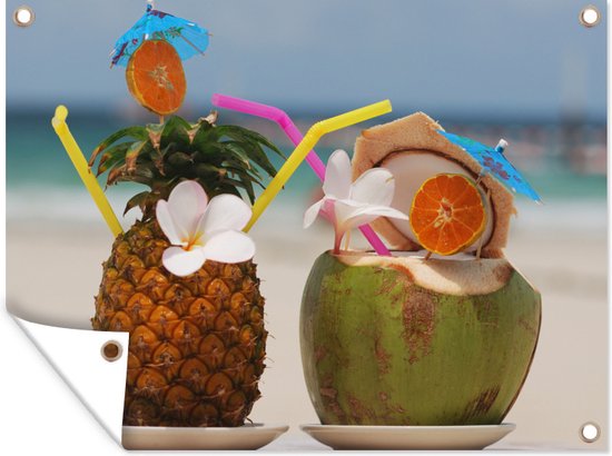 De Tropische Ananas, De Kokosnoot En De Watermeloen Van De Fruitcocktail Image86019593