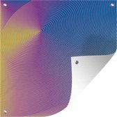 Tuindoek Optische illusie levendige kleuren - 100x100 cm