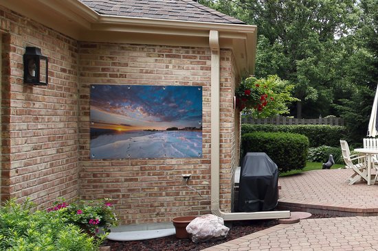 Affiche de jardin Ciel coloré sur Pamukkale en Turquie 120x80 cm - Toile de jardin / Toile d'extérieur / Peintures pour l'extérieur (décoration de jardin)