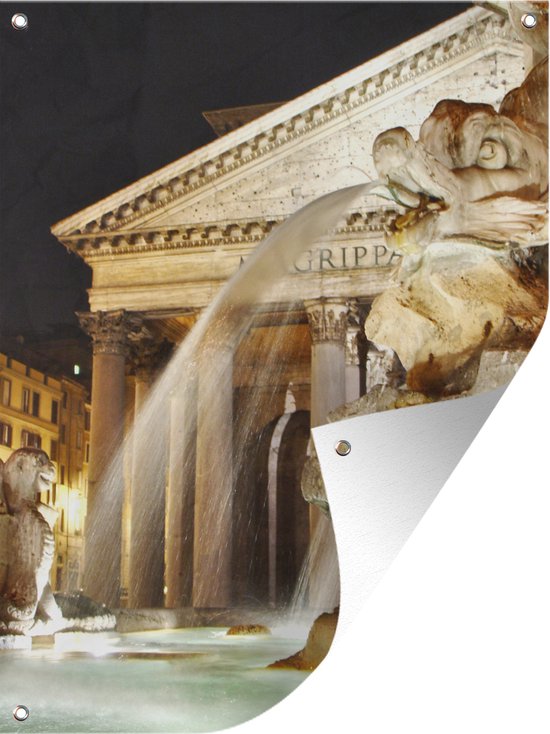 Muurdecoratie buiten Fontein Piazza voor het Pantheon in Rome - 120x160 cm  | bol.com