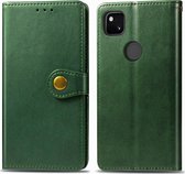 Google Pixel 4a Hoesje - Mobigear - Snap Button Serie - Kunstlederen Bookcase - Groen - Hoesje Geschikt Voor Google Pixel 4a