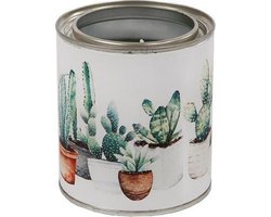 Kaars in blik cactus Ø8x9cm