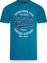 Pierre Cardin - Heren Tee SS Heritage Shirt - Blauw - Maat XXL