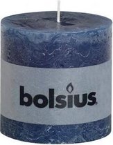 Bolsius donkerblauw rustiek stompkaars xxl 100/100 (57 uur)