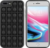 iMoshion Pop It Fidget Toy - Pop It hoesje voor de iPhone 8 Plus / 7 Plus - Zwart