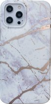 iPhone XS Max Back Cover Hoesje Marmer - Marmerprint - Marble Design - Soft TPU - Backcover - Apple iPhone XS Max - Marmer Wit