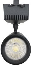 LED Railspot 30W 80 ° COB Monofasig ZWART - Koel wit licht
